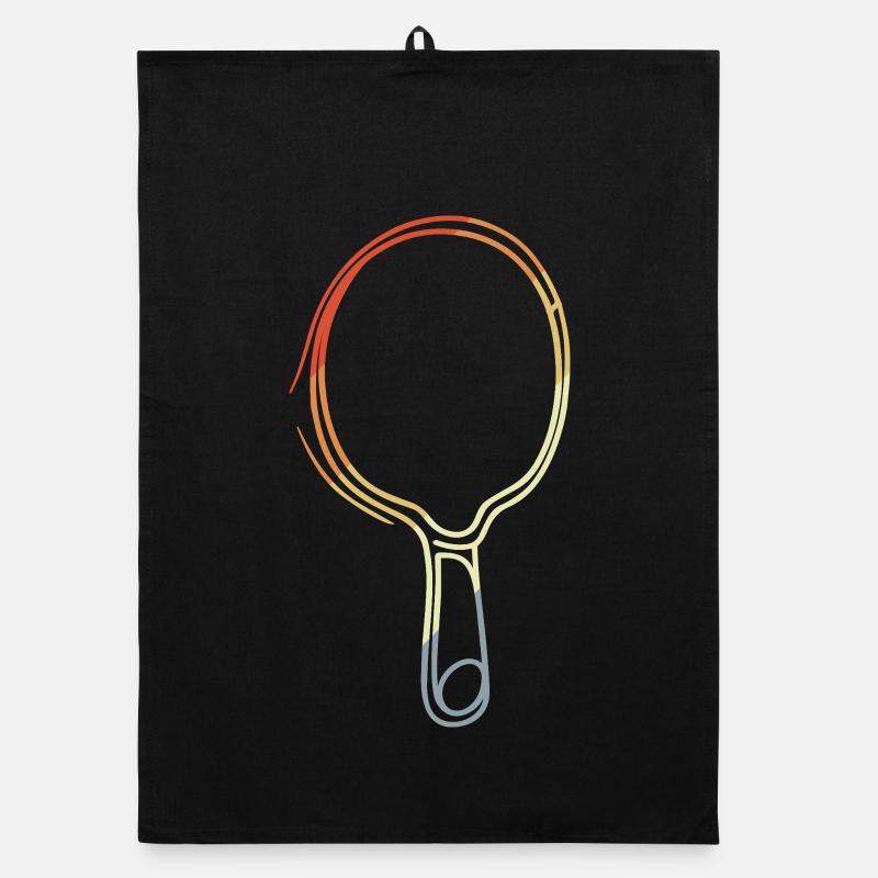 Sketch rétro de tennis de table Torchon bio