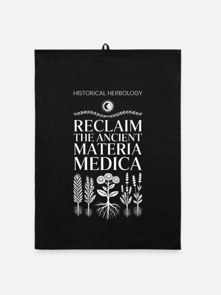 Reclaim Ancient Materia Medica - Organic dish towel - black - Front