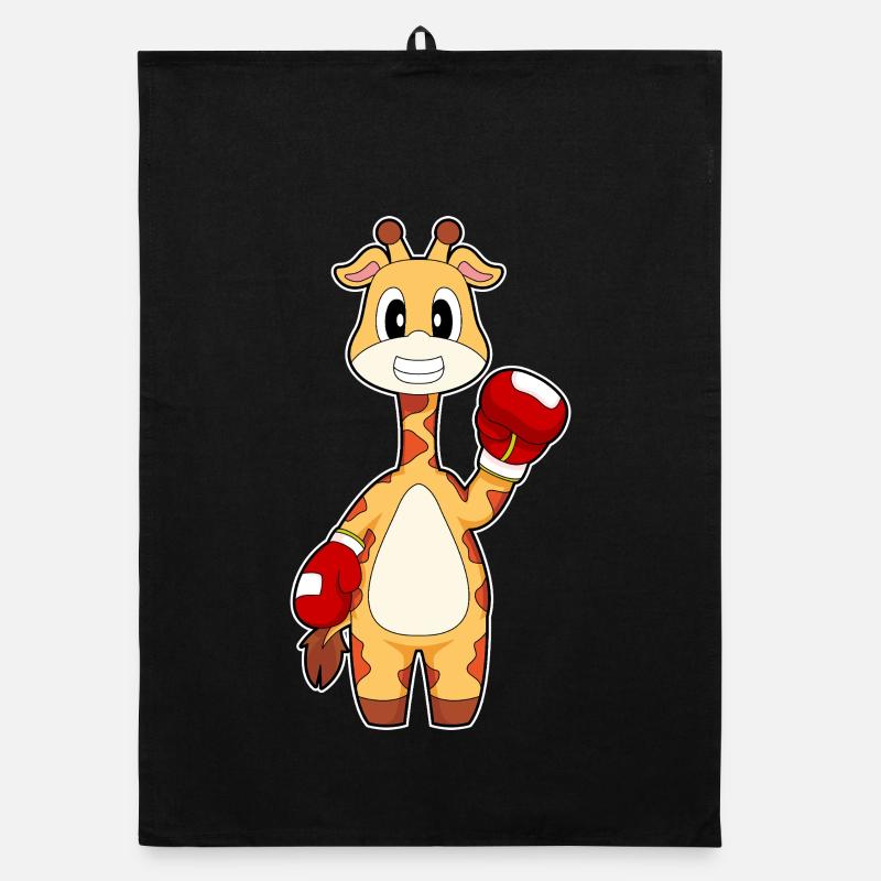 Girafe Boxer Gants de boxe Boxe Boxe Torchon bio