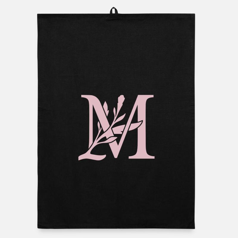 LM Floral Monogram Organic dish towel