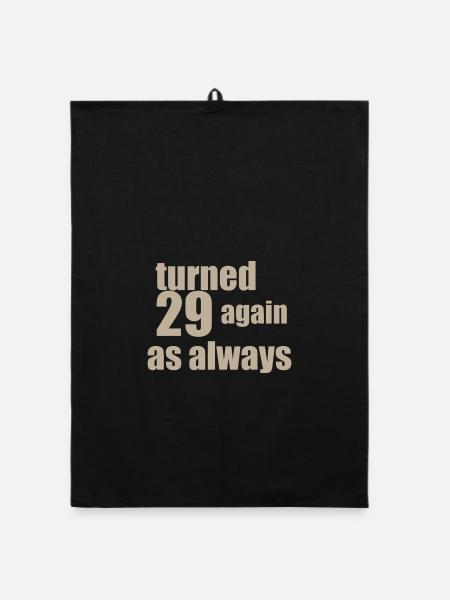 29 à nouveau anniversaire - Torchon bio - noir - Devant