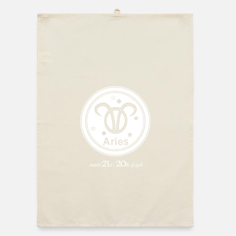 Sternzeichen Widder 002 weiß Organic Geschirrtuch