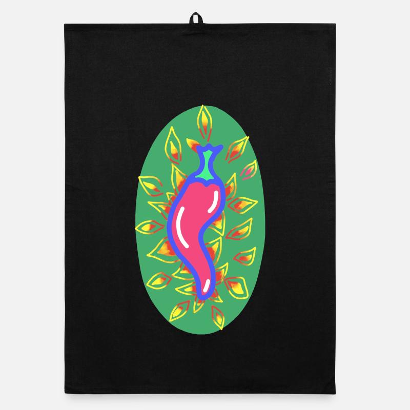 Fiery chili pepper Organic dish towel