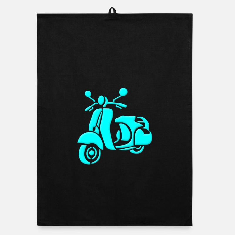 Retro scooter Organic dish towel