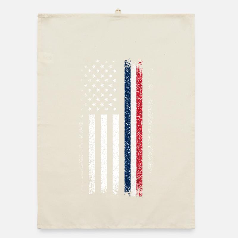 Distressed Flag: Blue Red Line Organic dish towel