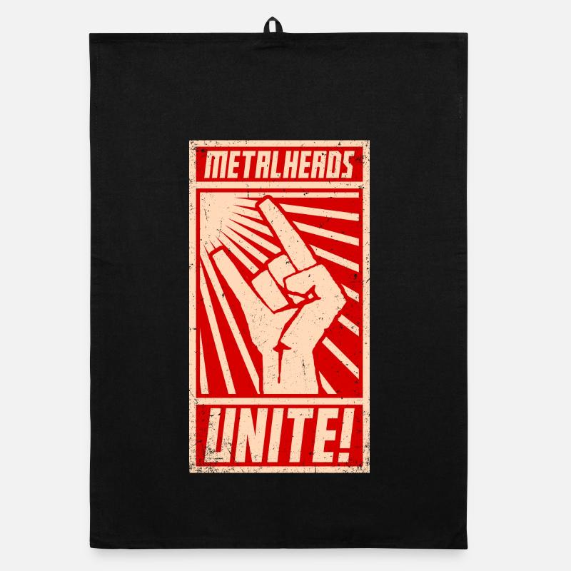Metalheads, Unite! | Propaganda-Plakat-Stil Organic Geschirrtuch