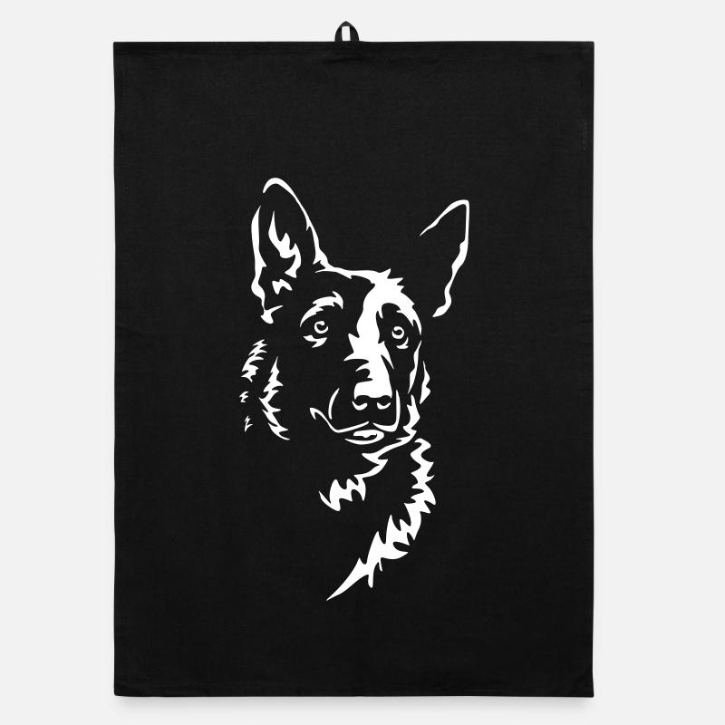 Malinois Kopf "Black Edition" - Organic Geschirrtuch - Schwarz