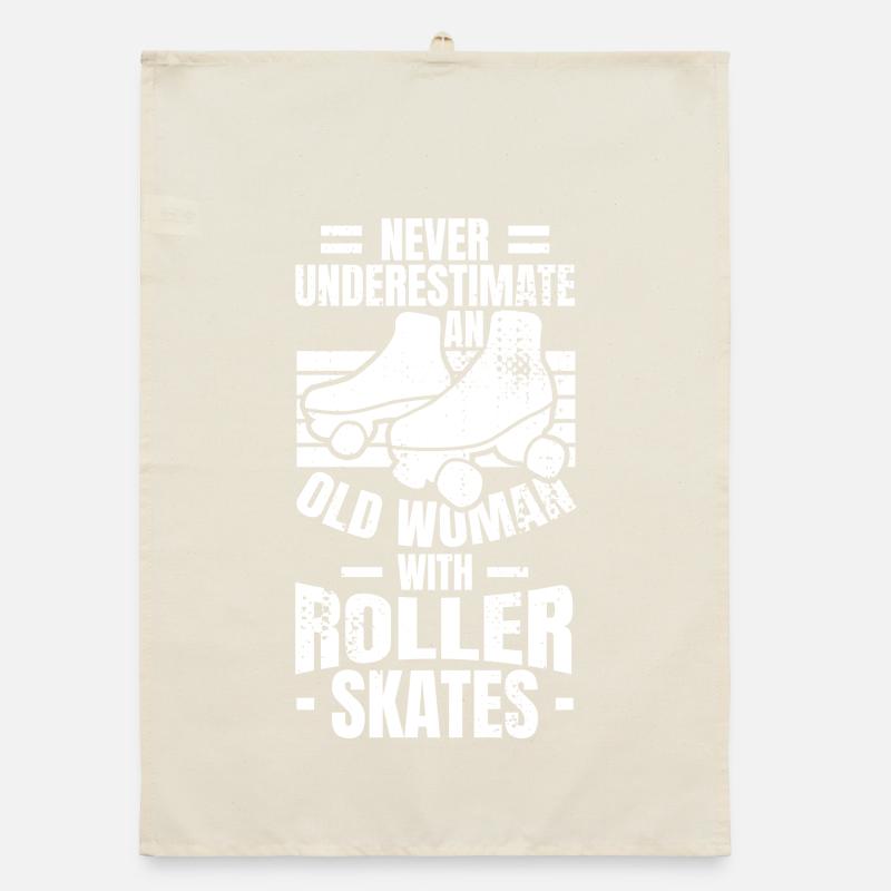 Never underestimate old roller skater Organic dish towel