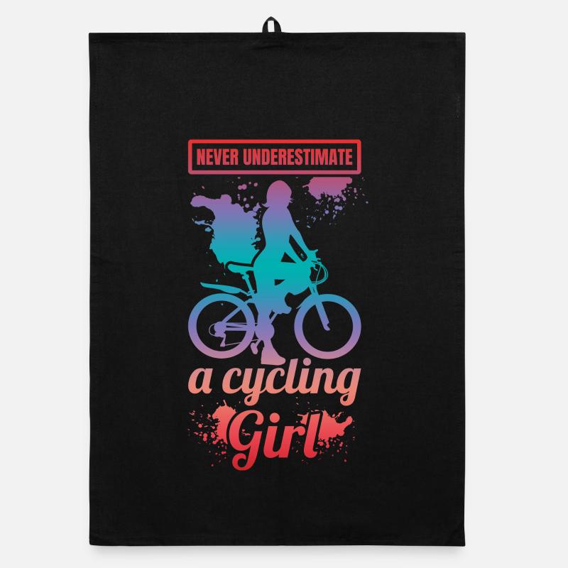 Never underestimate a cyclist girl Organic dish towel