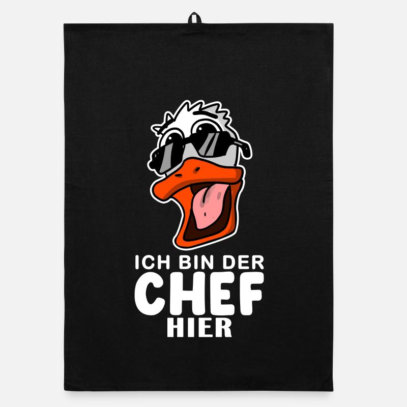 Chef Spruch Anführer Ente Motiv Organic Geschirrtuch