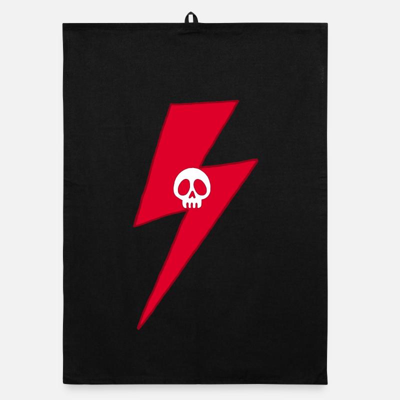 Red Skull Lightning Organic dish towel