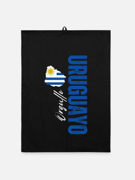 Uruguayischer Stolz, vertikales Design - Organic Geschirrtuch - Schwarz - Vorne