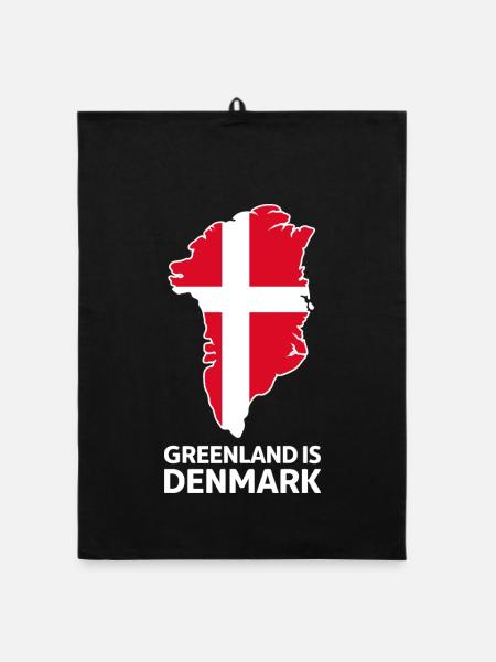 Grönland Dänemark Flagge Landkarte - Organic Geschirrtuch - Schwarz - Vorne