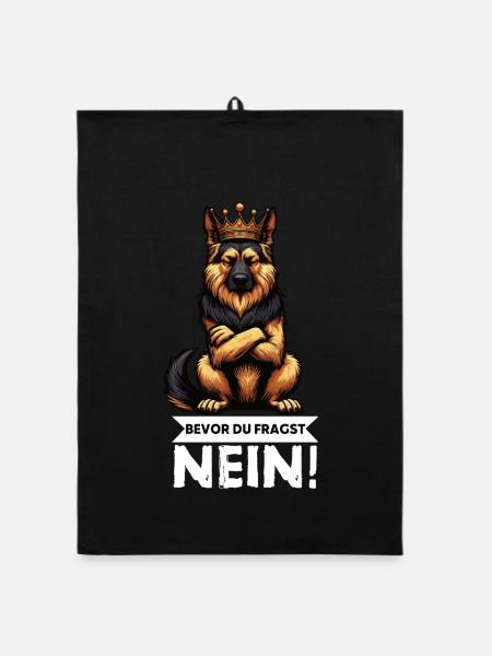 Before you ask German Shepherd Shepherds - Organic dish towel - black - Front