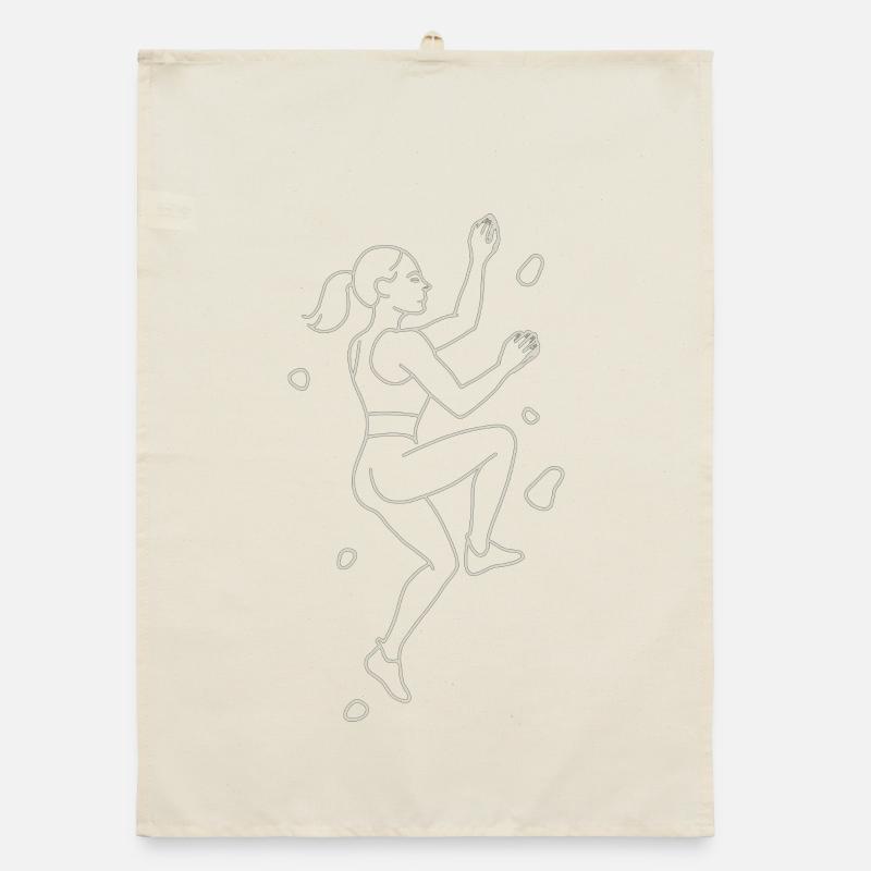Bouldering Silhouette | Minimalist climber Organic dish towel