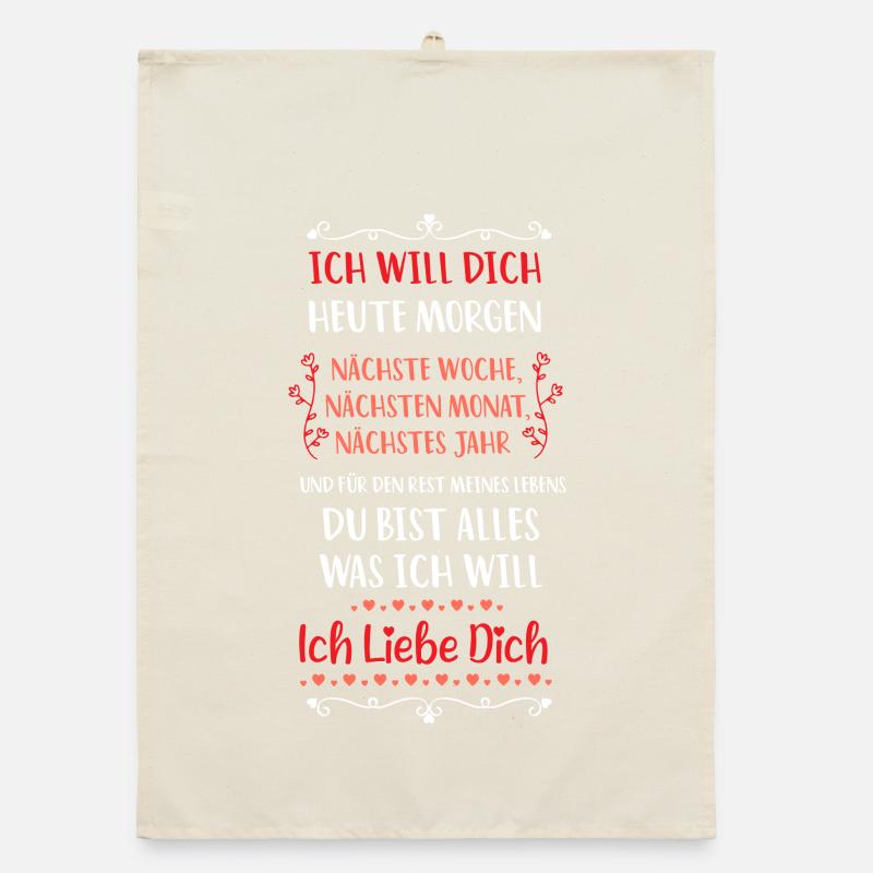 Ich will dich heute morgen nächste Woche Organic Geschirrtuch