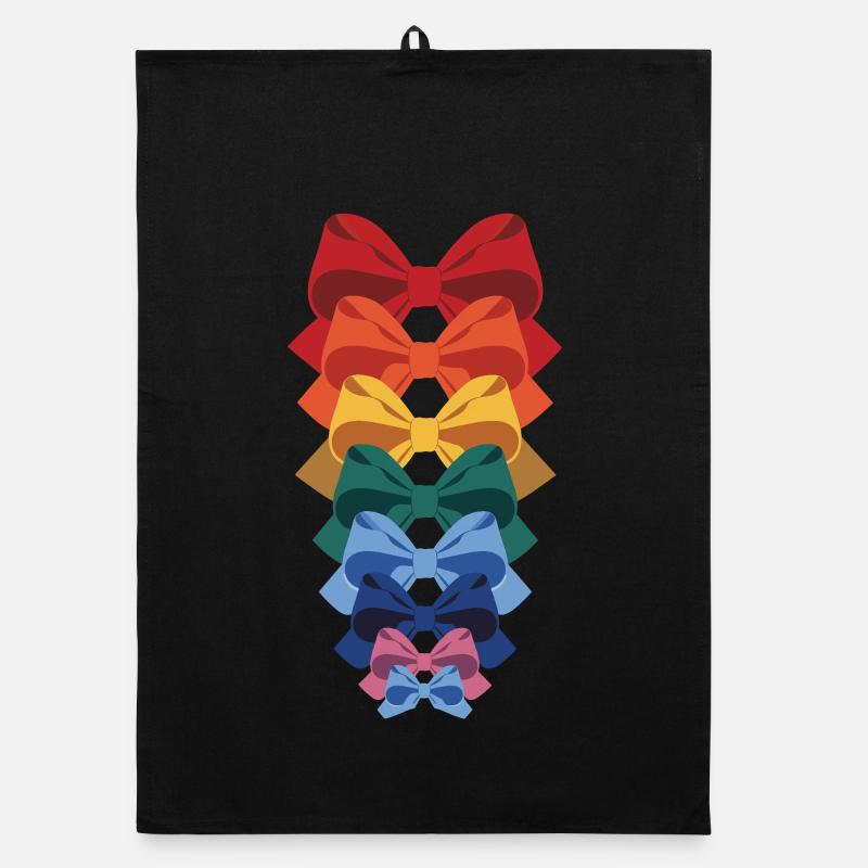 Colorful Bows Rainbow Diversity Organic dish towel