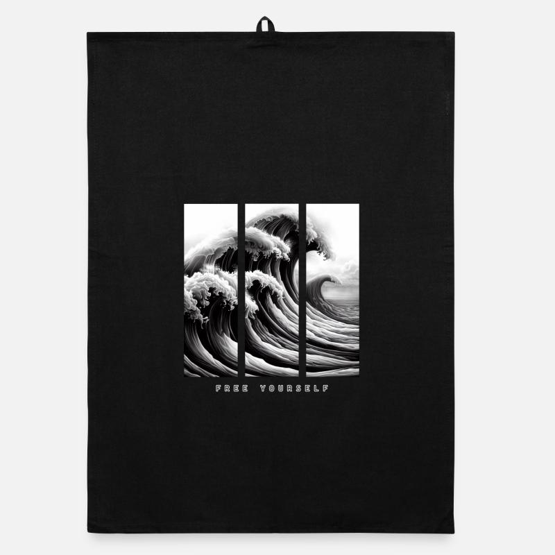 Große Welle - Befreie dich selbst Organic Geschirrtuch