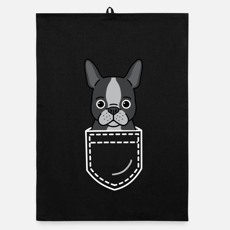 Dog Boston Terrier Organic dish towel