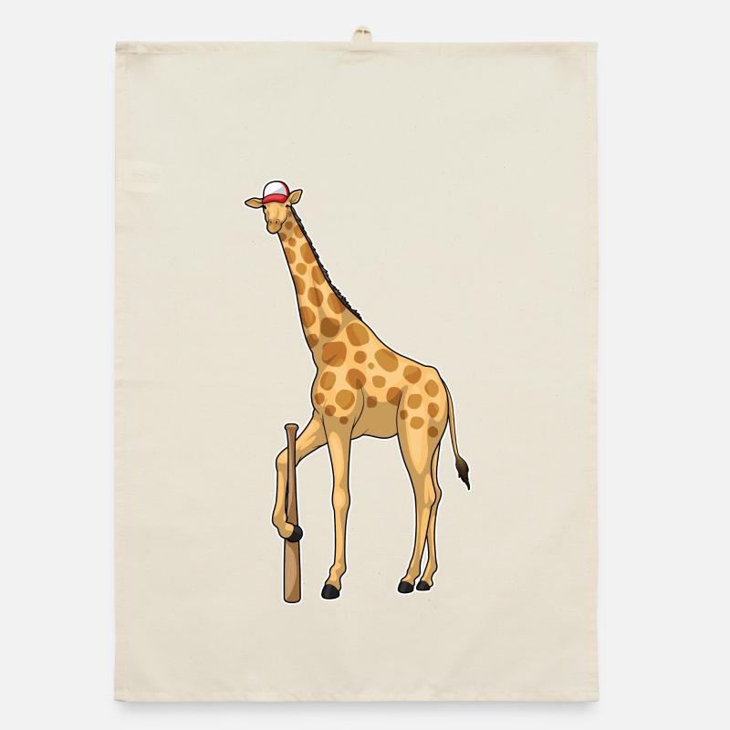 Giraffe Baseball Baseballschläger Organic Geschirrtuch