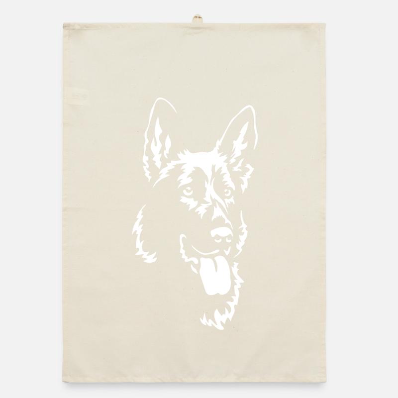 German Shepherd Head "Black Edition" Organic dish towel