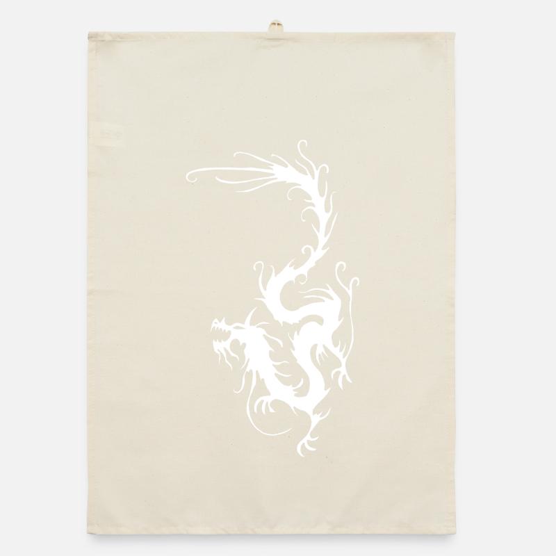White Smoke Dragon Organic dish towel