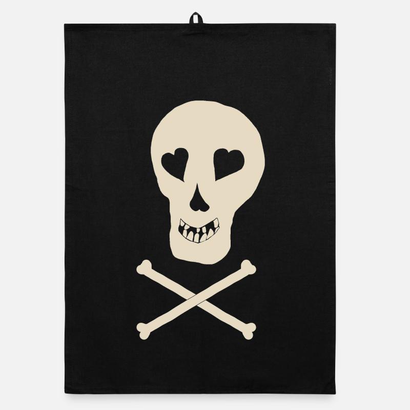Skull mit Knochen Organic Geschirrtuch