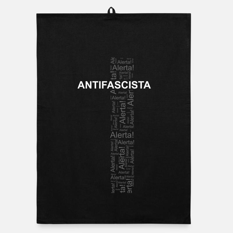 Alerte! Antifasciste ! - Art des mots - Torchon bio - noir