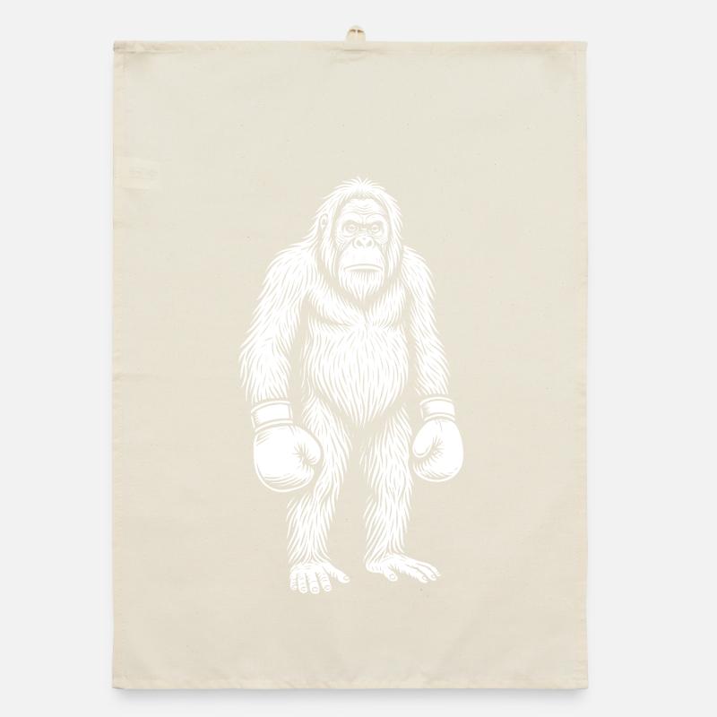 Orangutan-Box-Silhouette Organic Geschirrtuch