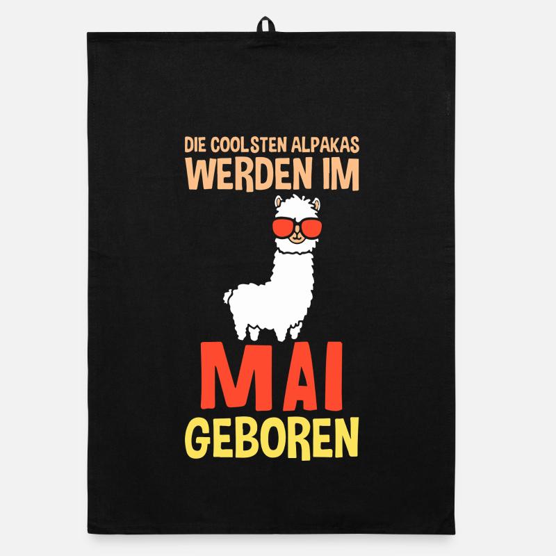 May Birthday Alpaca Saying Funny Organic dish towel