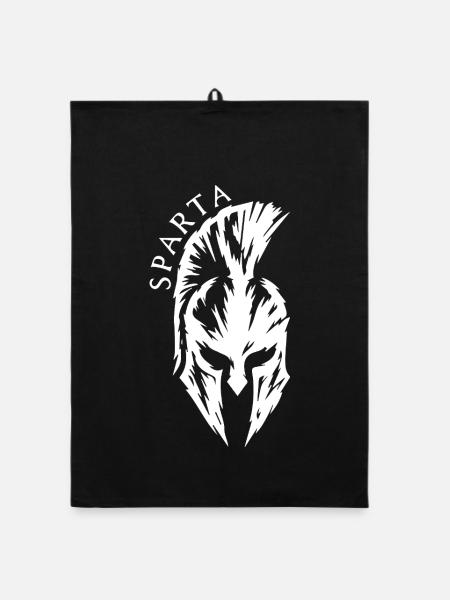 Sparta Casque Spartiate Fitness Guerrier Ancien - Torchon bio - noir - Devant