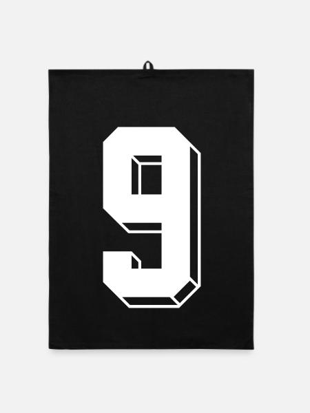 9 Jahre Trikot Nummer 9 sport trikot 9 - Organic Geschirrtuch - Schwarz