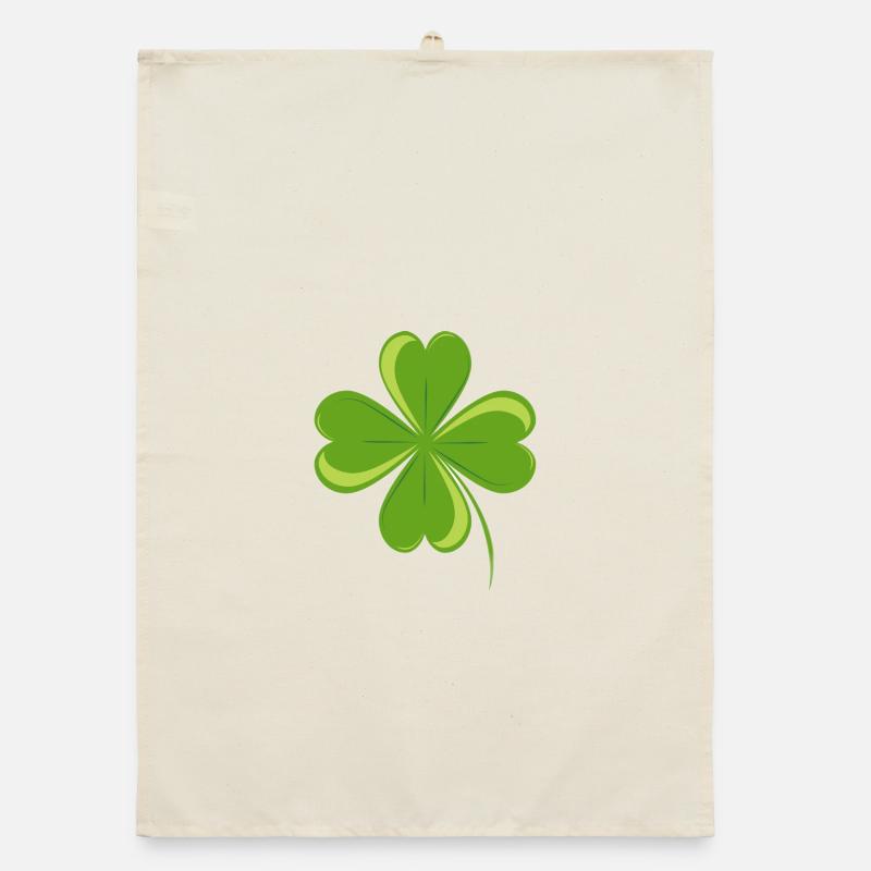 4-leaf clover. Organic dish towel