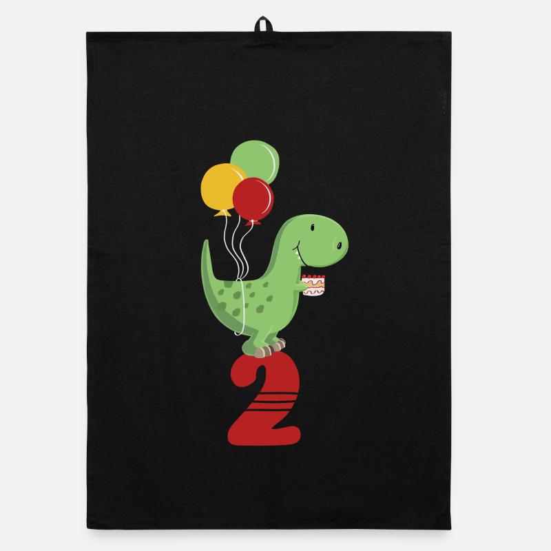Zweiter Geburtstag Junge T Rex Dinosaurier Organic Geschirrtuch