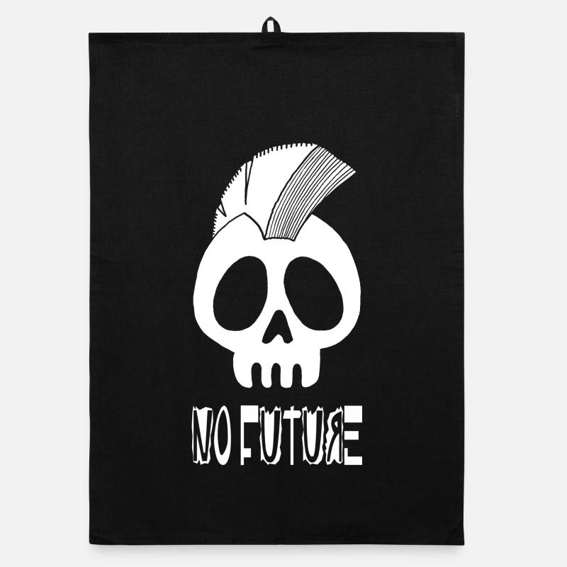 Tête de mort punk blanc Torchon bio