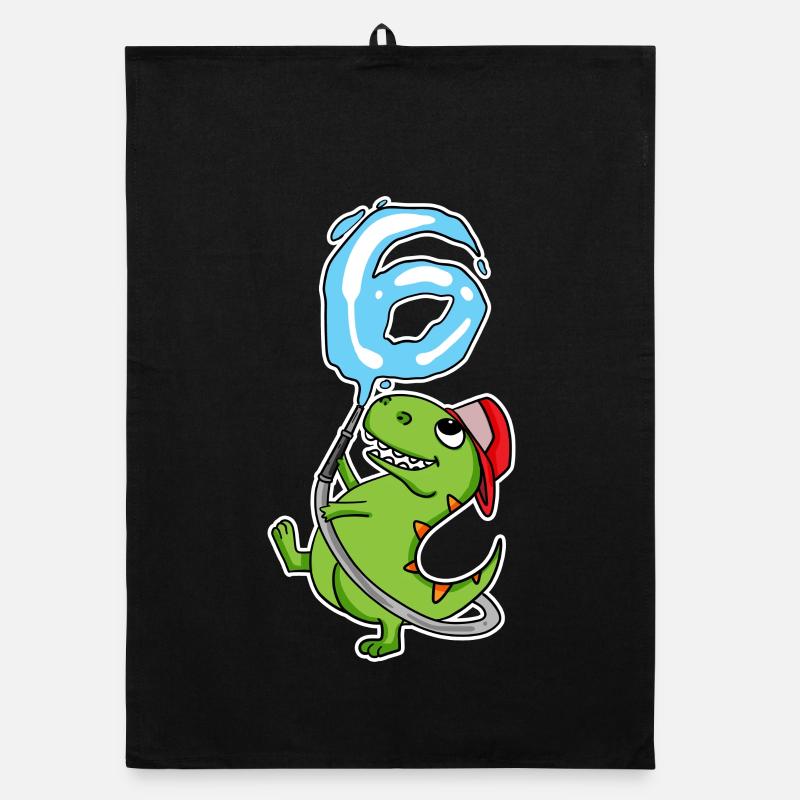 6e anniversaire dinosaure Torchon bio