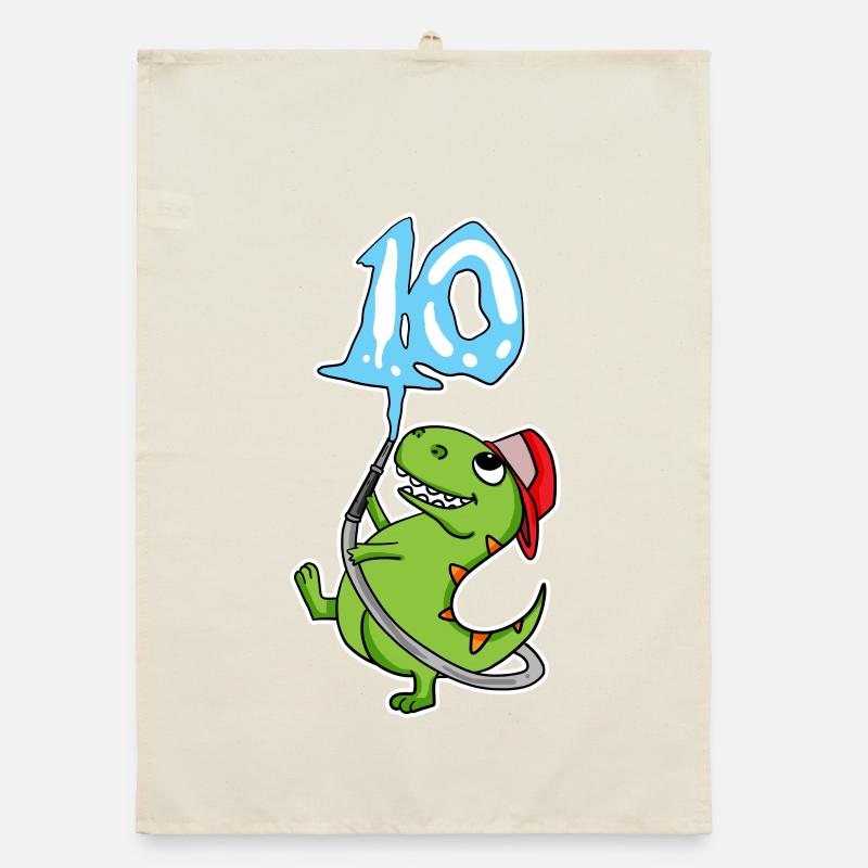 10. Geburtstag Dinosaurier Organic Geschirrtuch