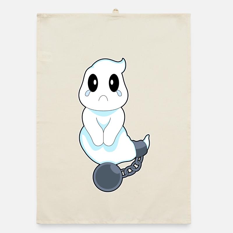 Ghost Halloween Prisoner Organic dish towel
