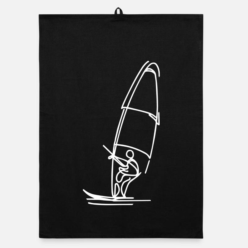 Windsurfing Sketch Organic dish towel