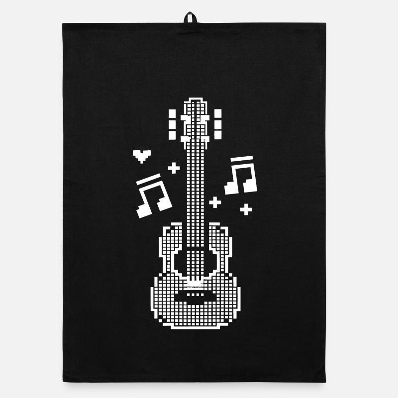 Ukulélé Pixel Art Torchon bio
