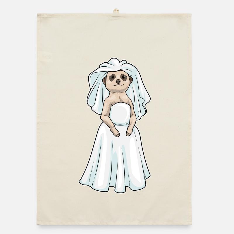 Erdmännchen Braut Schleier Hochzeit Organic Geschirrtuch