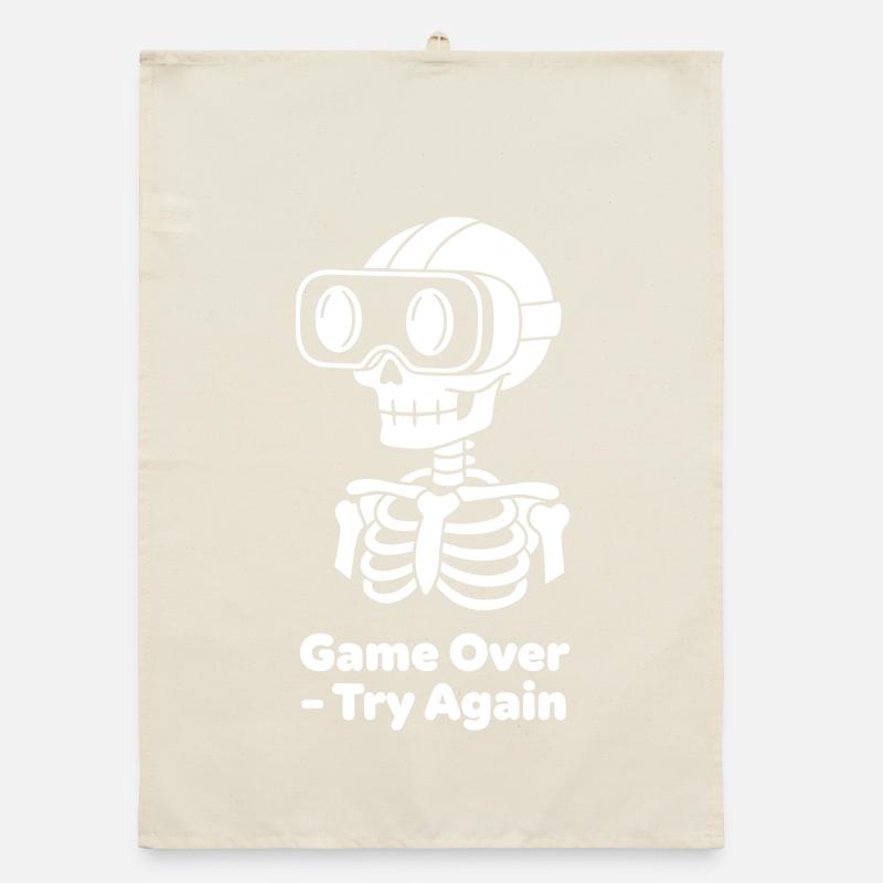 GameOver Skelett VR Motiv Organic Geschirrtuch