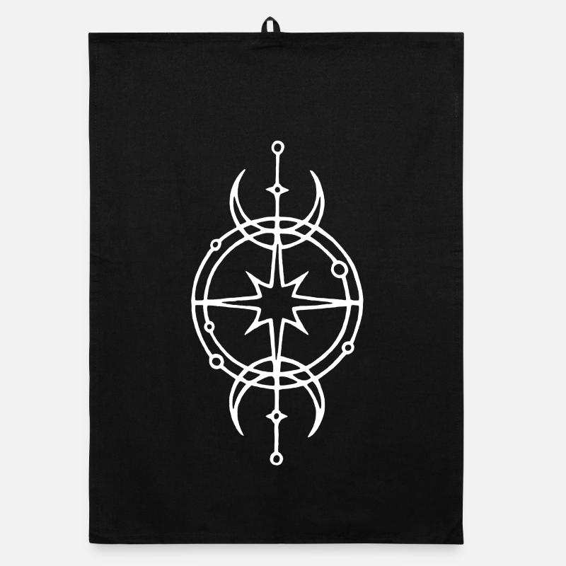 Symbole blanc de protection et de chance Torchon bio