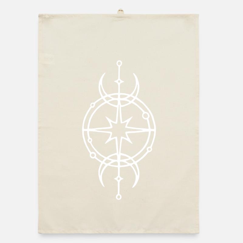 Symbole blanc de protection et de chance Torchon bio