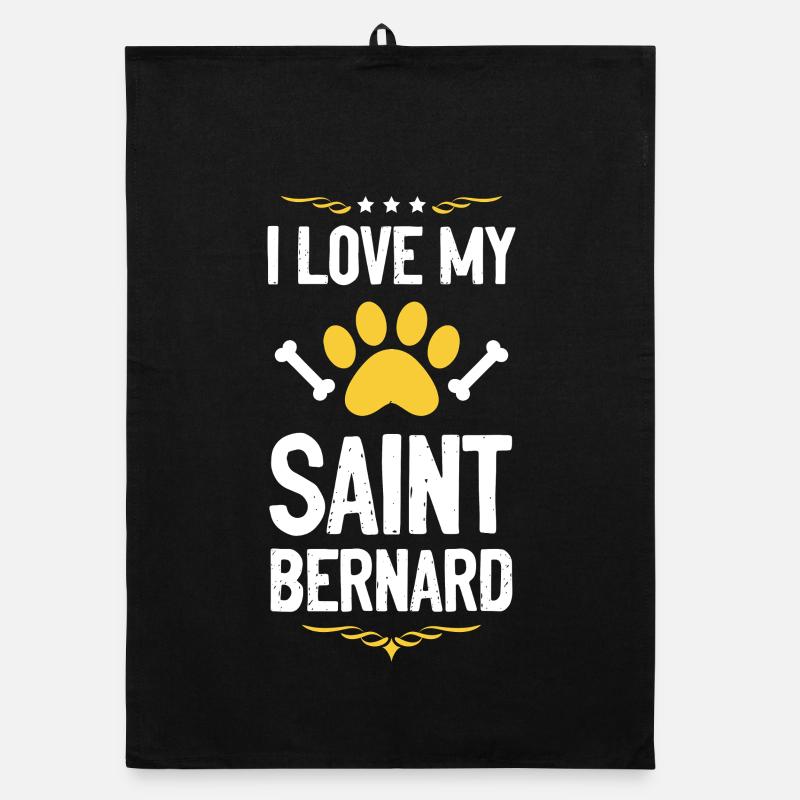 Ich liebe meinen Saint Bernard Organic Geschirrtuch