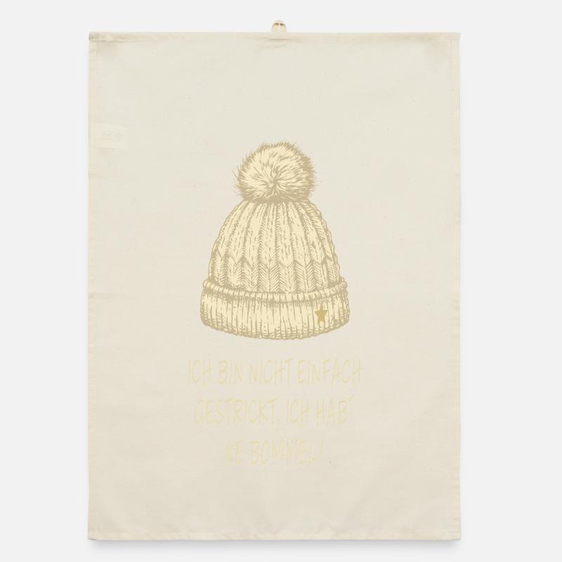 I've got a pompom – Winter Humor Hat Organic dish towel