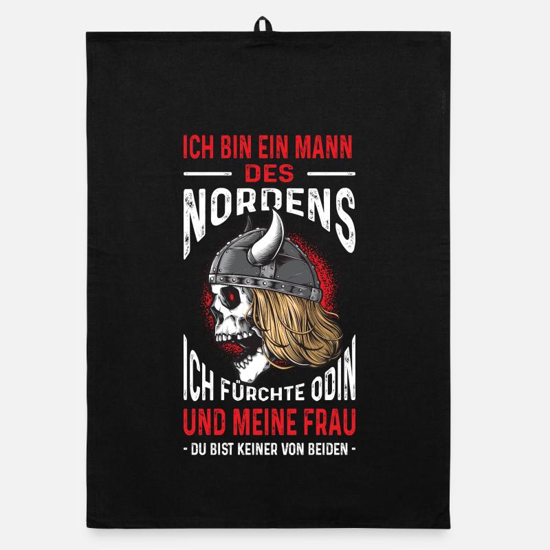 Ich Bin Ein Mann Des Nordens Wikinger Organic Geschirrtuch
