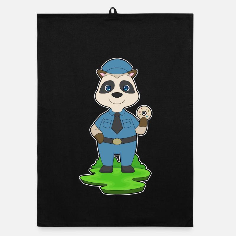 Police du Suricate Cop Donut Torchon bio