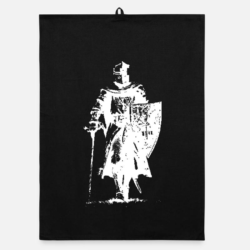 Knight in Armor Silhouette Organic dish towel