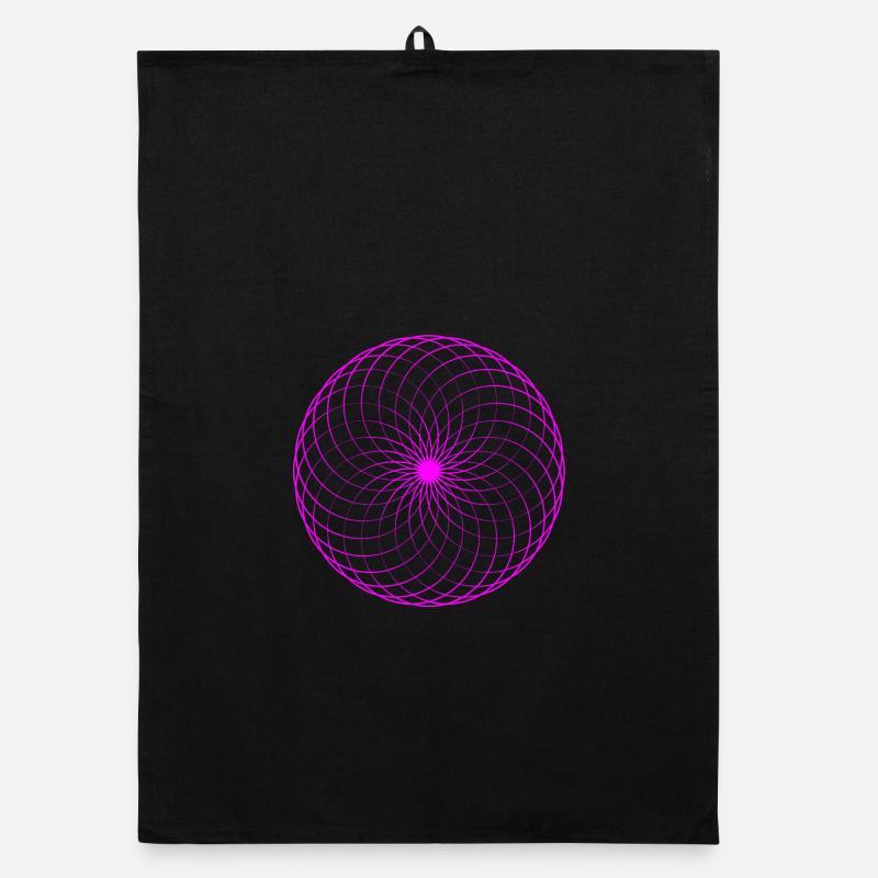 Neonspirale Netz Torus - Organic Geschirrtuch - Schwarz